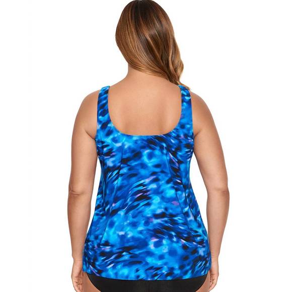 NEW MIRACLESUIT ursula underwire plus size tankini top in blue - Picture 2 of 3